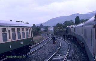 Shunting sleeper stock Fort William 1985